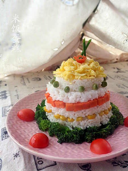 【家常美食】创意宝宝餐,缤纷米饭蛋糕
